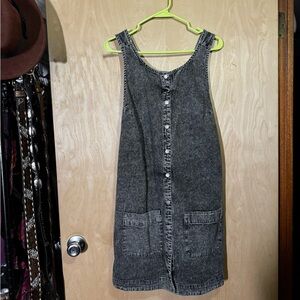 Free People Black Wilderado Denim Overall Dress
